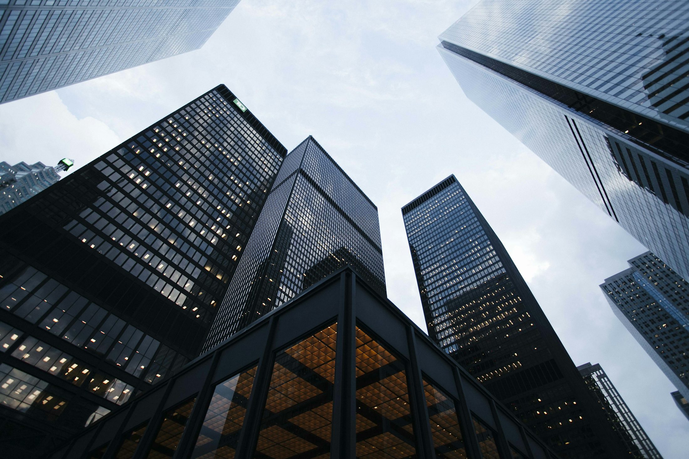 Financial district towers representing institutional capital
